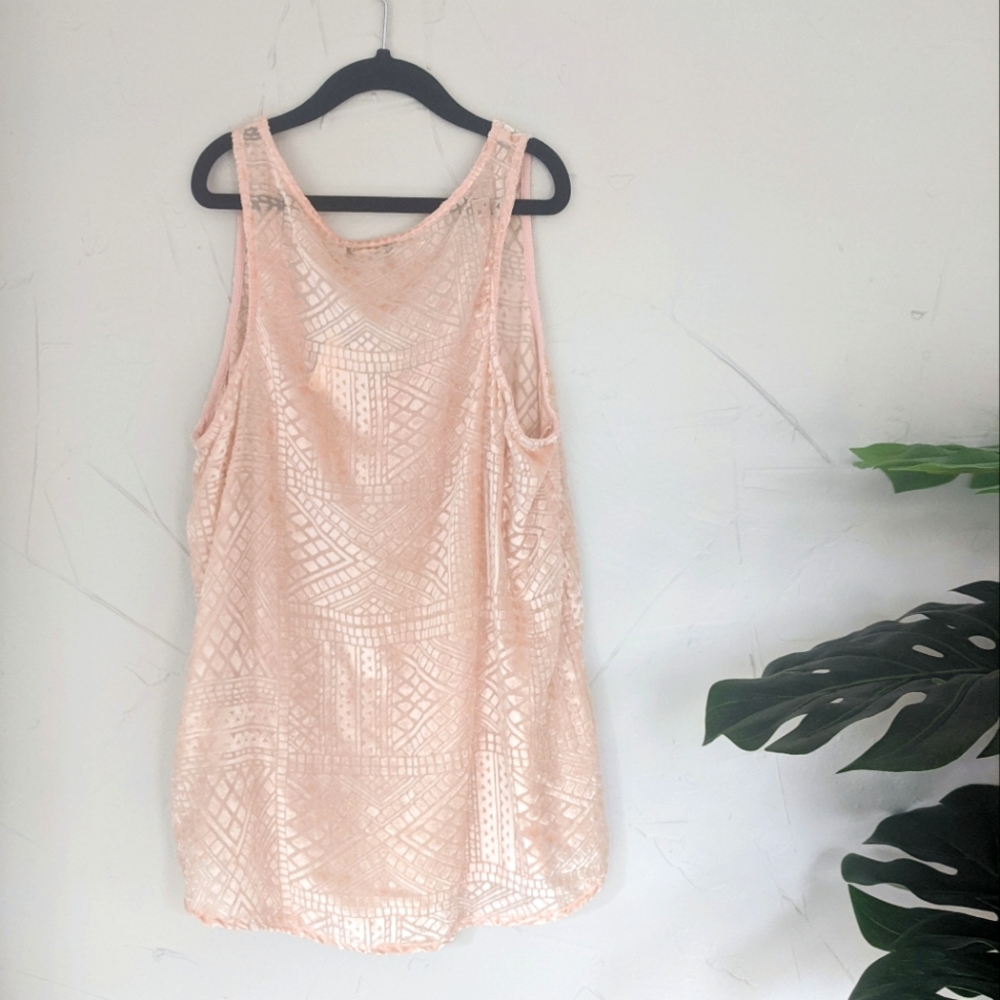 Lucky Brand Tank Top Velvet Burnout Blush Pink, Size S - Picture 5 of 5